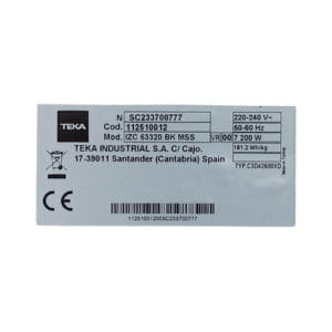 identificar modelo de campana con etiqueta de características para comprar repeustos para campanas extractoras